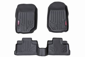 Jeep Wrangler Floor Mats - Front + Rear - Rough Country - Heavy Duty Floor Armor - '07-'13